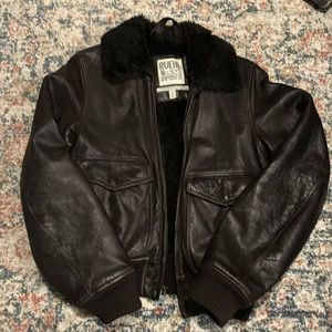 Ruehl No. 925 Leather Bomber Jacket